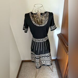 Jealous Tomato black and tan short sleeve dress size S